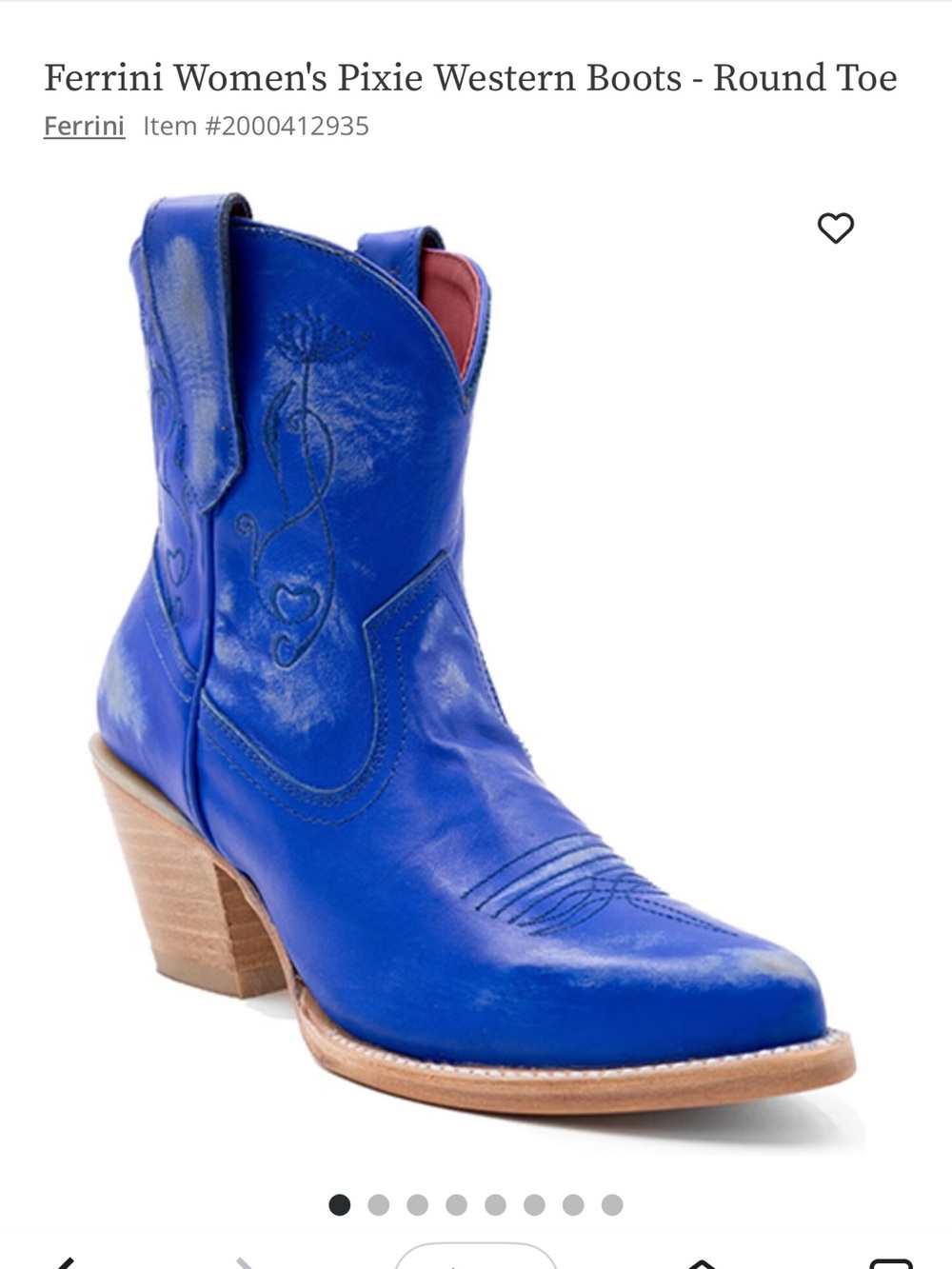 New Ferrini Electric Blue Leather Cowboy Boots with Tan Heel